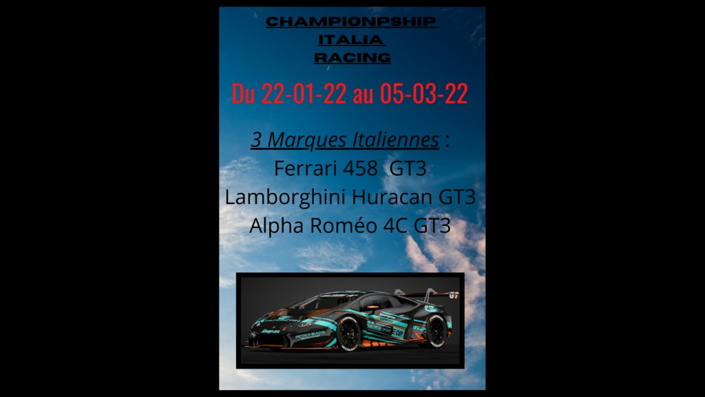 Championship Italia Racing ( C . I . R ) : championnat eSport sur Gran Turismo