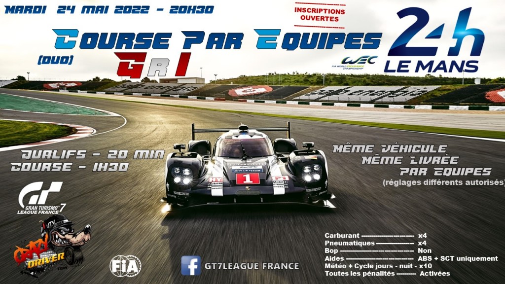 24h Du Mans Par Equipes : évènement eSport sur Gran Turismo