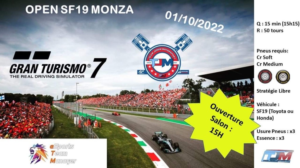 Open SF19 MONZA : évènement eSport sur Gran Turismo