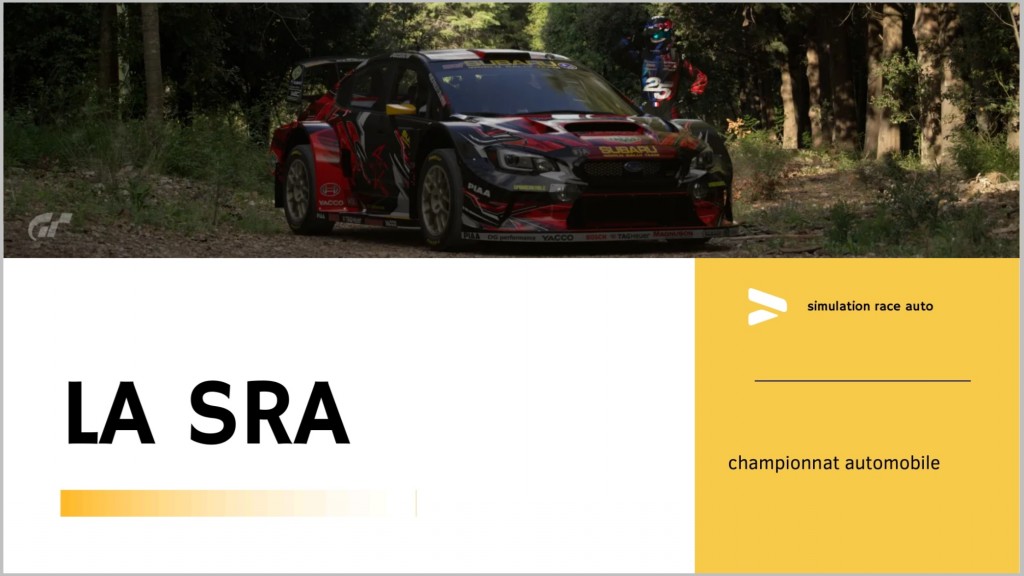 LA SRA - Championnat - Saison 2 : championnat eSport sur Gran Turismo
