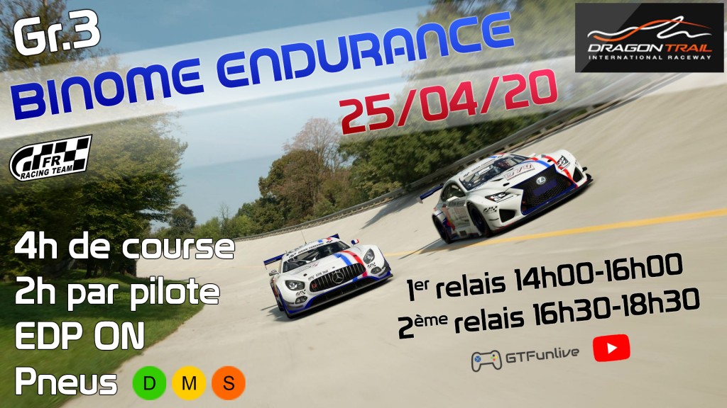 GTFR endurance binôme event - évènement GT