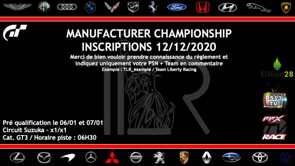 MANUFACTURER CHAMPIONSHIP - championnat GT