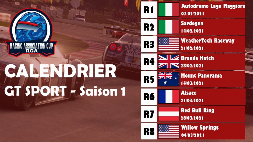 RAC GT Sport Saison 1 - championnat GT