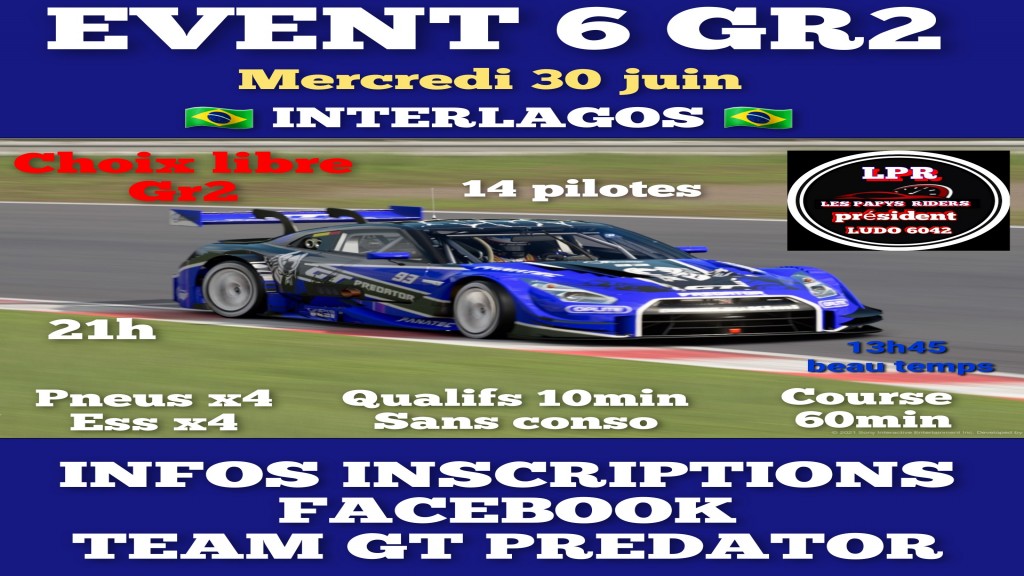 EVENT 6 GT PREDATOR (esport.granturismo-fr.com)