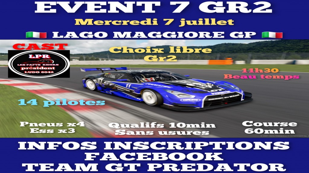 EVENT 7 GT PREDATOR (esport.granturismo-fr.com)
