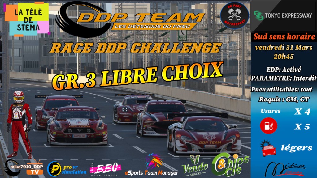 RACE DDP CHALLENGE : évènement eSport sur Gran Turismo