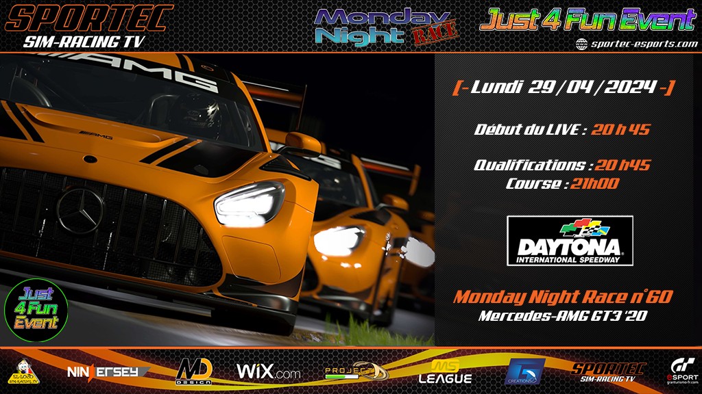 Monday Night Race n°60 by Just 4 Fun Event : live eSport sur Gran Turismo